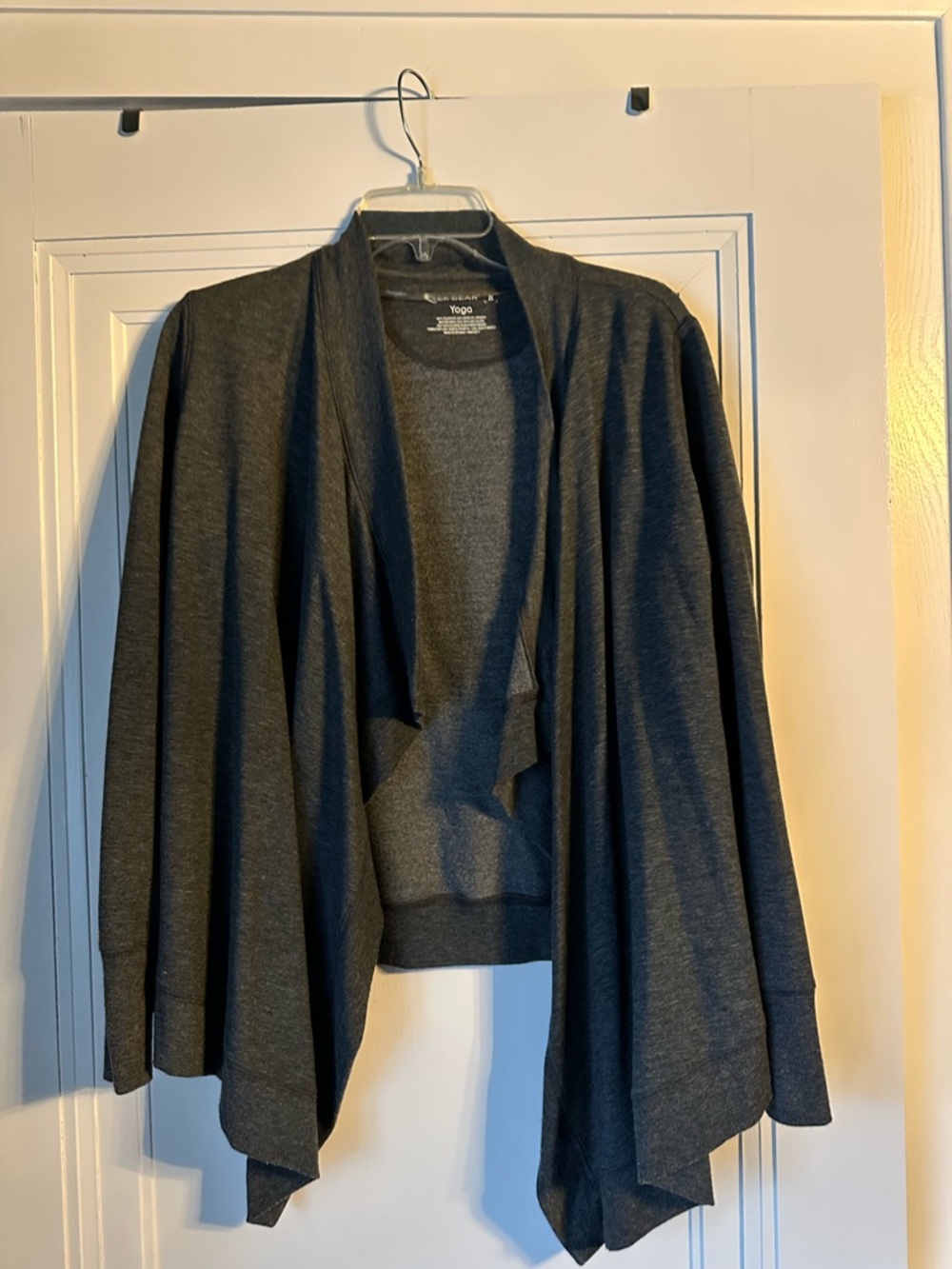 Tek Gear Dark Gray Draped Open-Front yoga jacket